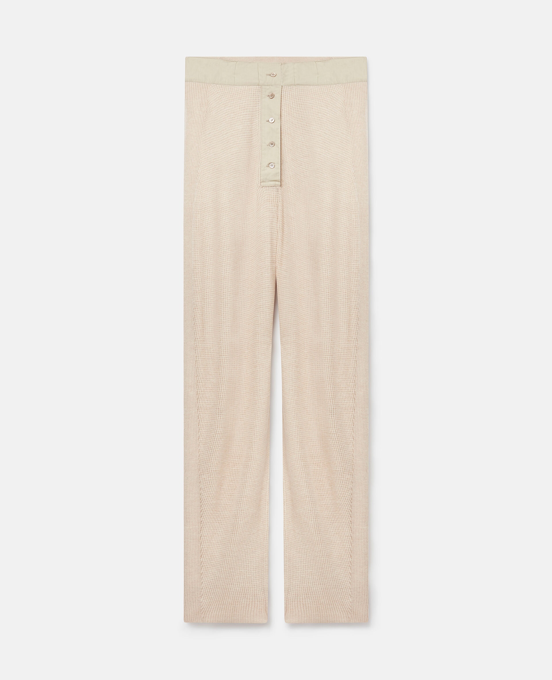 Waffle-Knit Mid-Rise Wool Trousers - 1