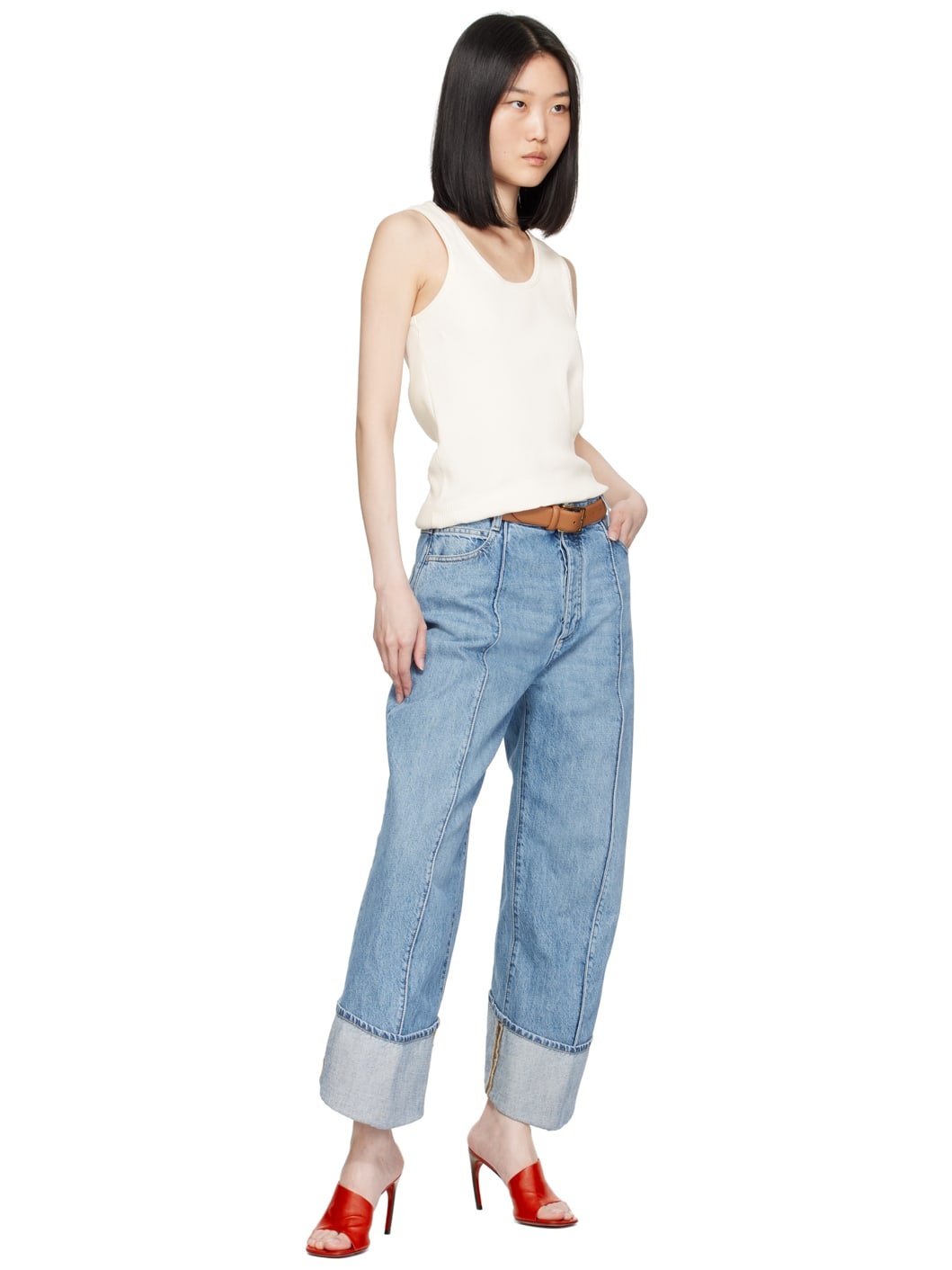 Tan Grained Leather Belt - 3