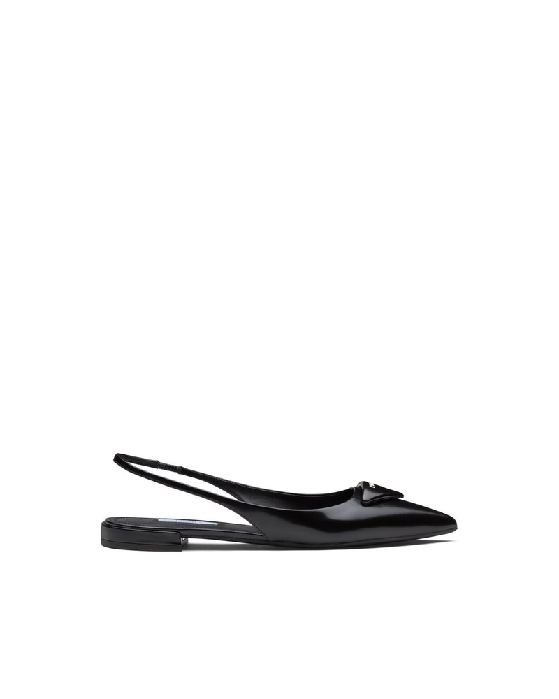 Prada Brushed leather slingback ballerinas outlook