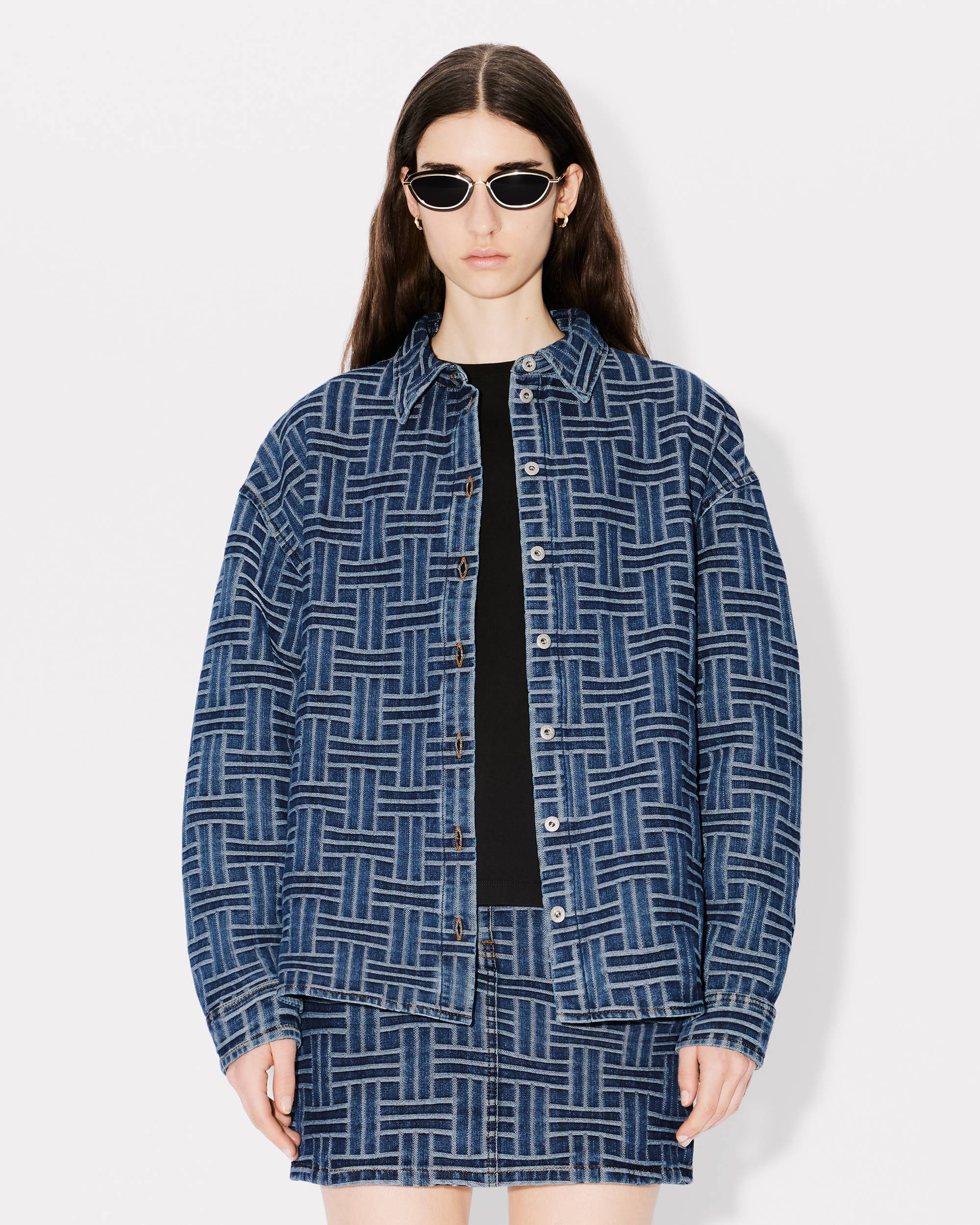 'KENZO Weave' loose shirt in japanese denim - 3