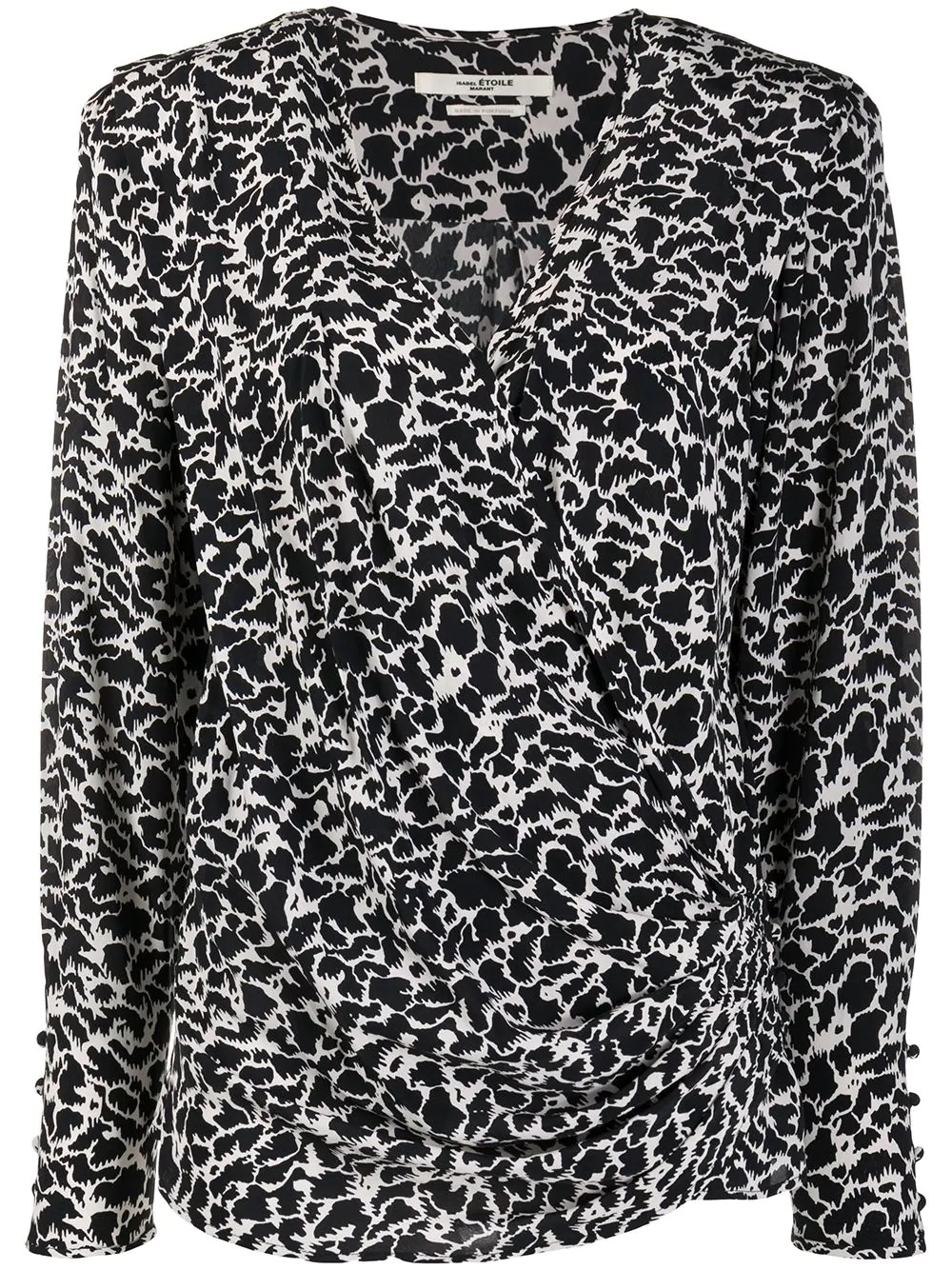 leopard-print wrap blouse - 1