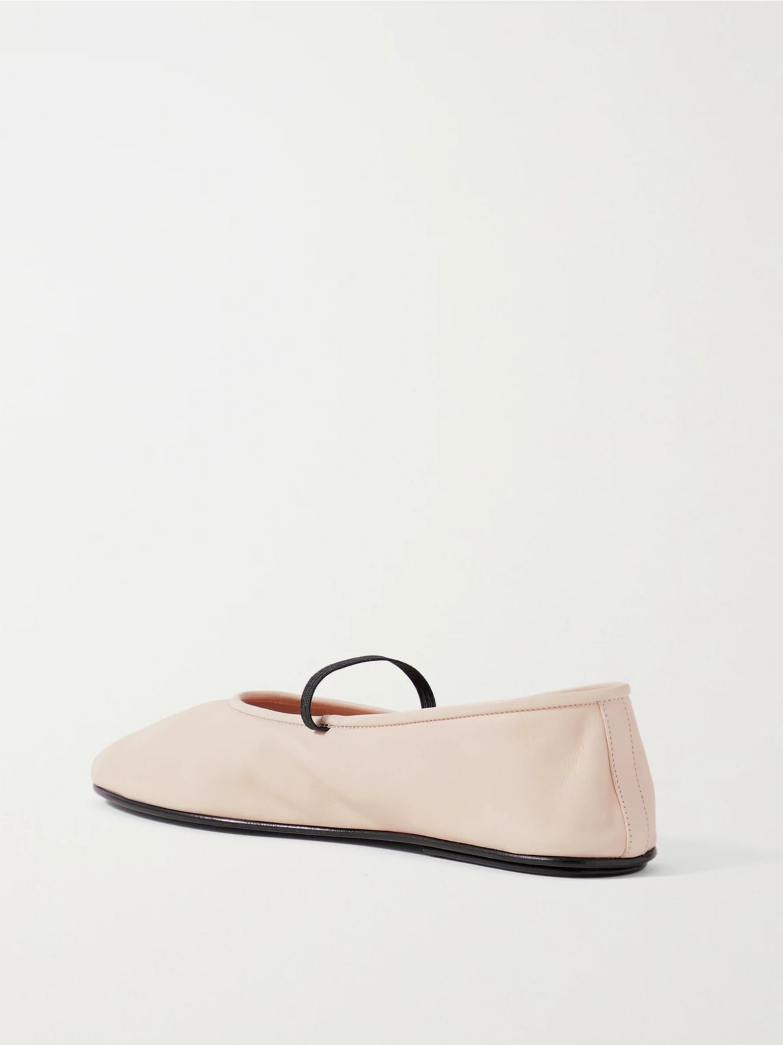 Elastic leather ballet flats Ecru - 3