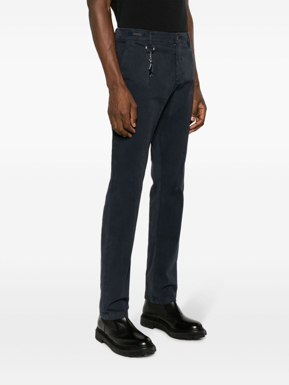 logo-charm cotton chinos - 3