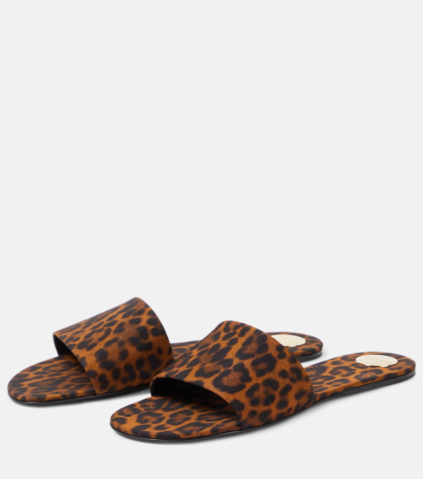 Carlyle leopard-print satin sandals - 5