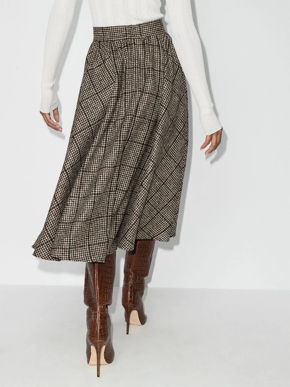 checked wool skirt - 3