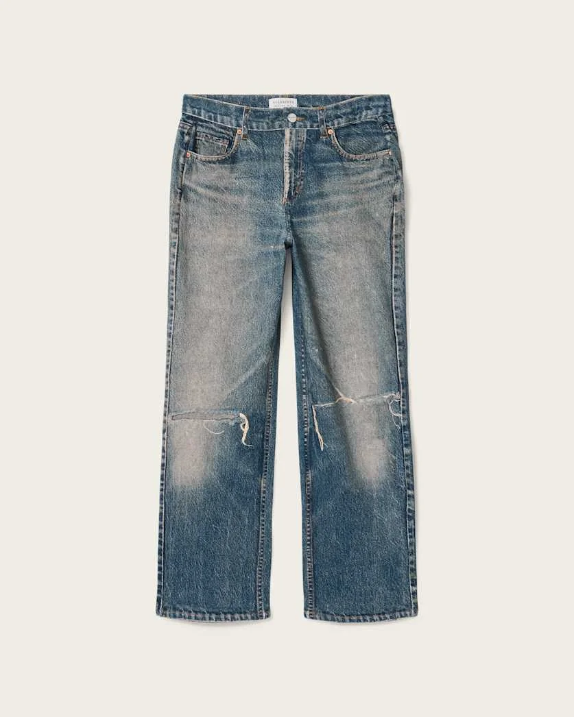 IDA TERRY STRAIGHT LEG ILLUSION OF DENIM PANTS - 1