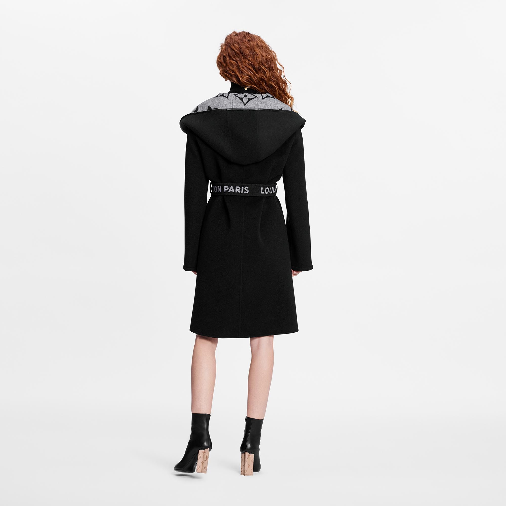 Belted Double Face Hooded Wrap Coat - 4