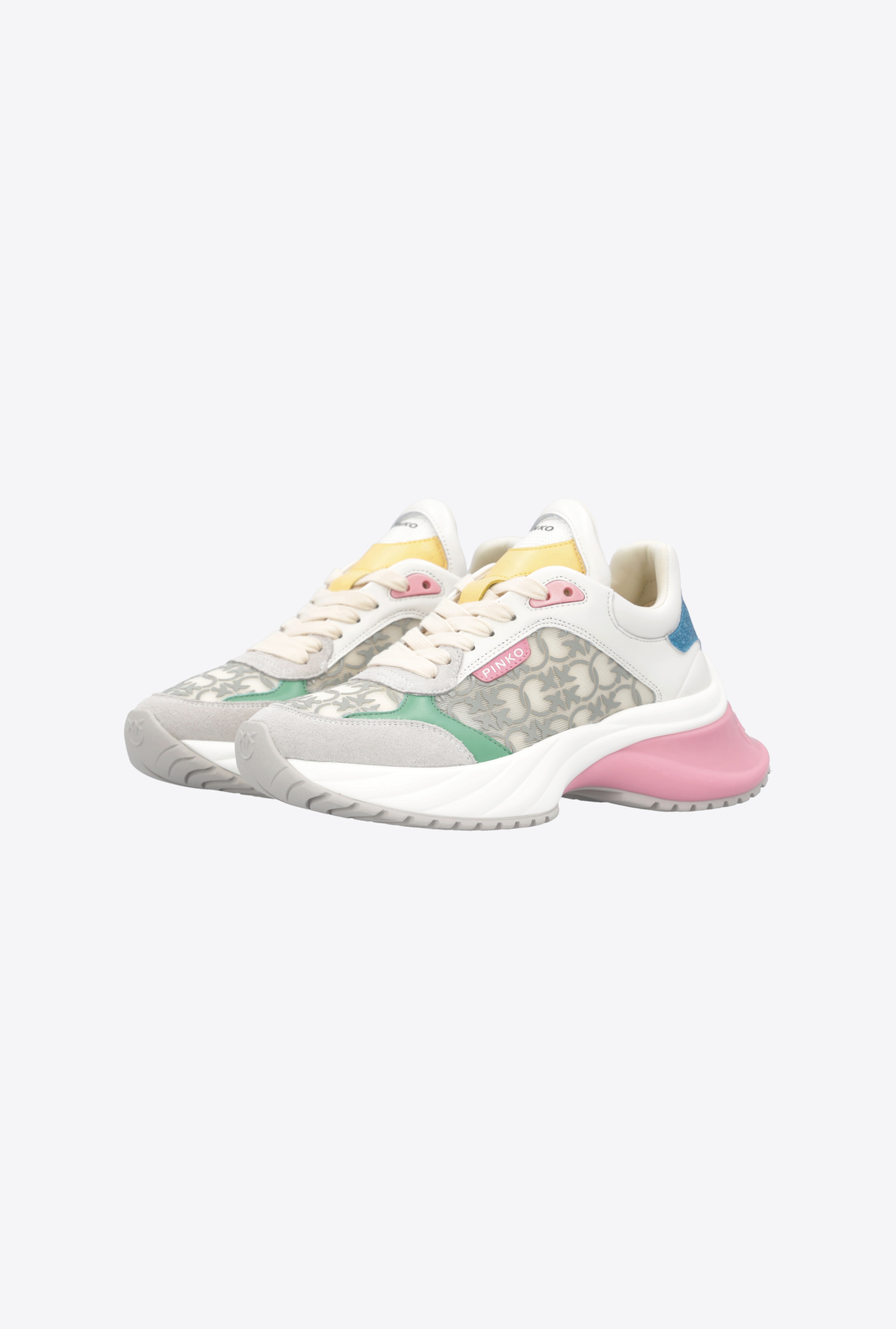 ARIEL SNEAKERS WITH LOVE BIRDS MONOGRAM MESH INSERT - 6