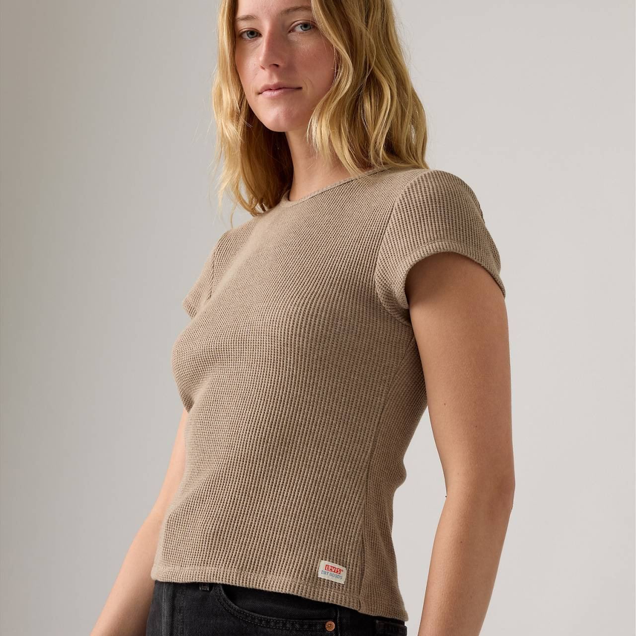 DRY GOODS WAFFLE CAP-SLEEVE TEE - 5