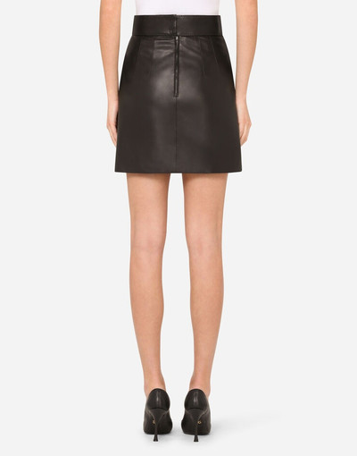 Dolce & Gabbana Leather a-line miniskirt outlook