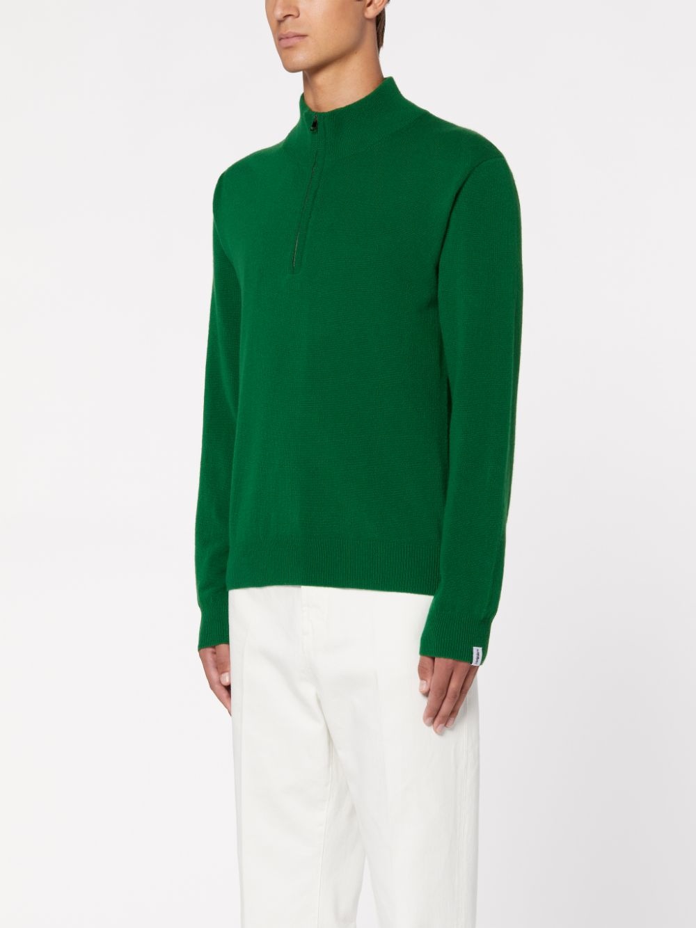 IN AND OUT GREEN WOOL SWEATER | GKM-203 - 3