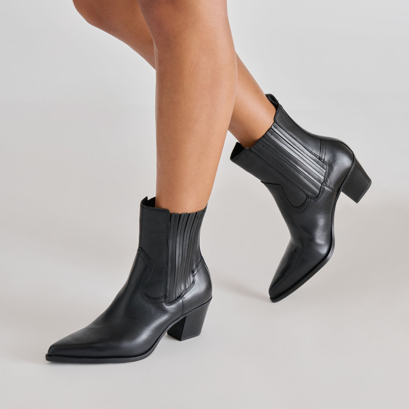 SLIM BOOTIES BLACK LEATHER 8