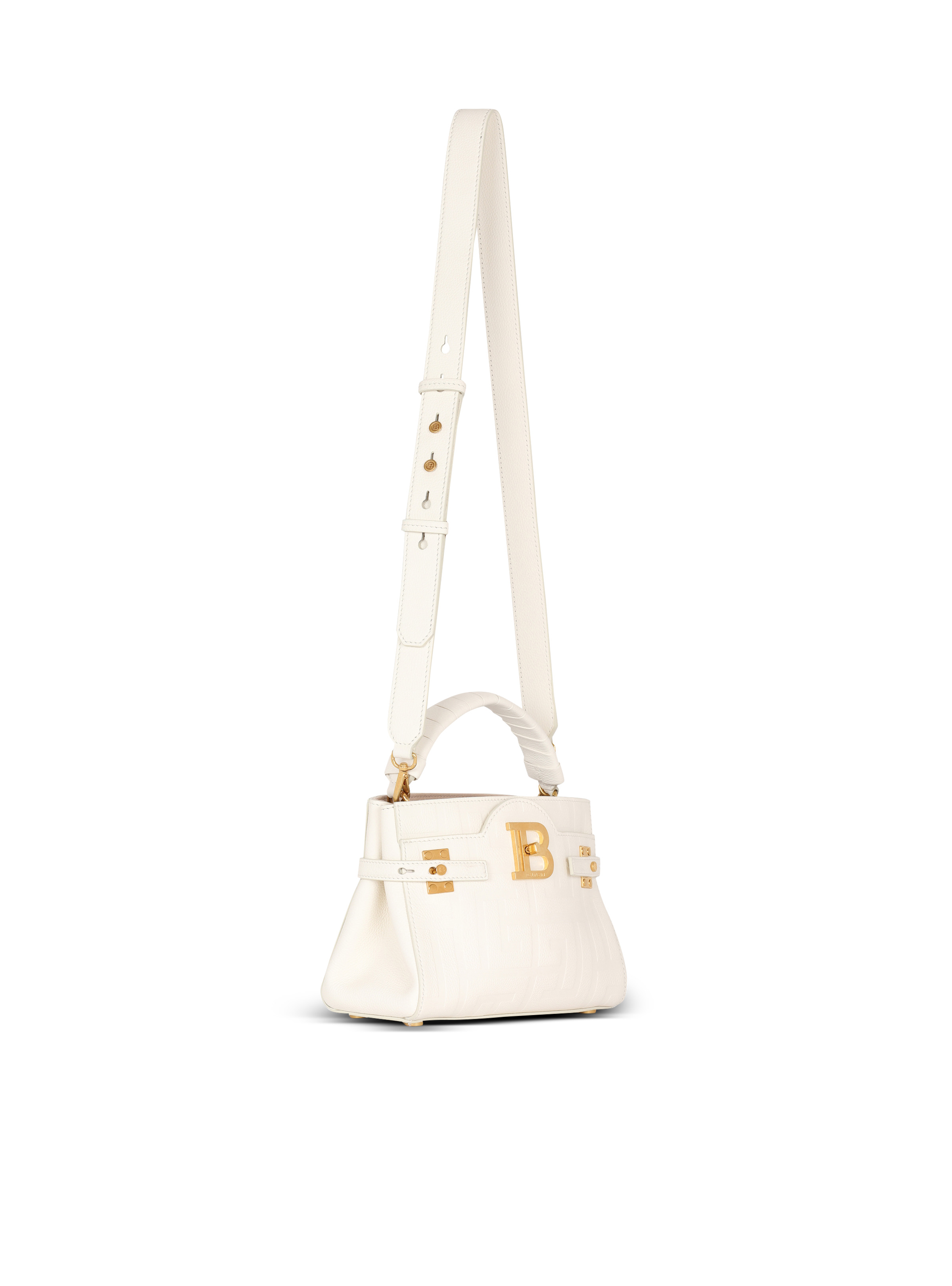 B-Buzz 22 monogrammed top-handle bag in grained leather - 3