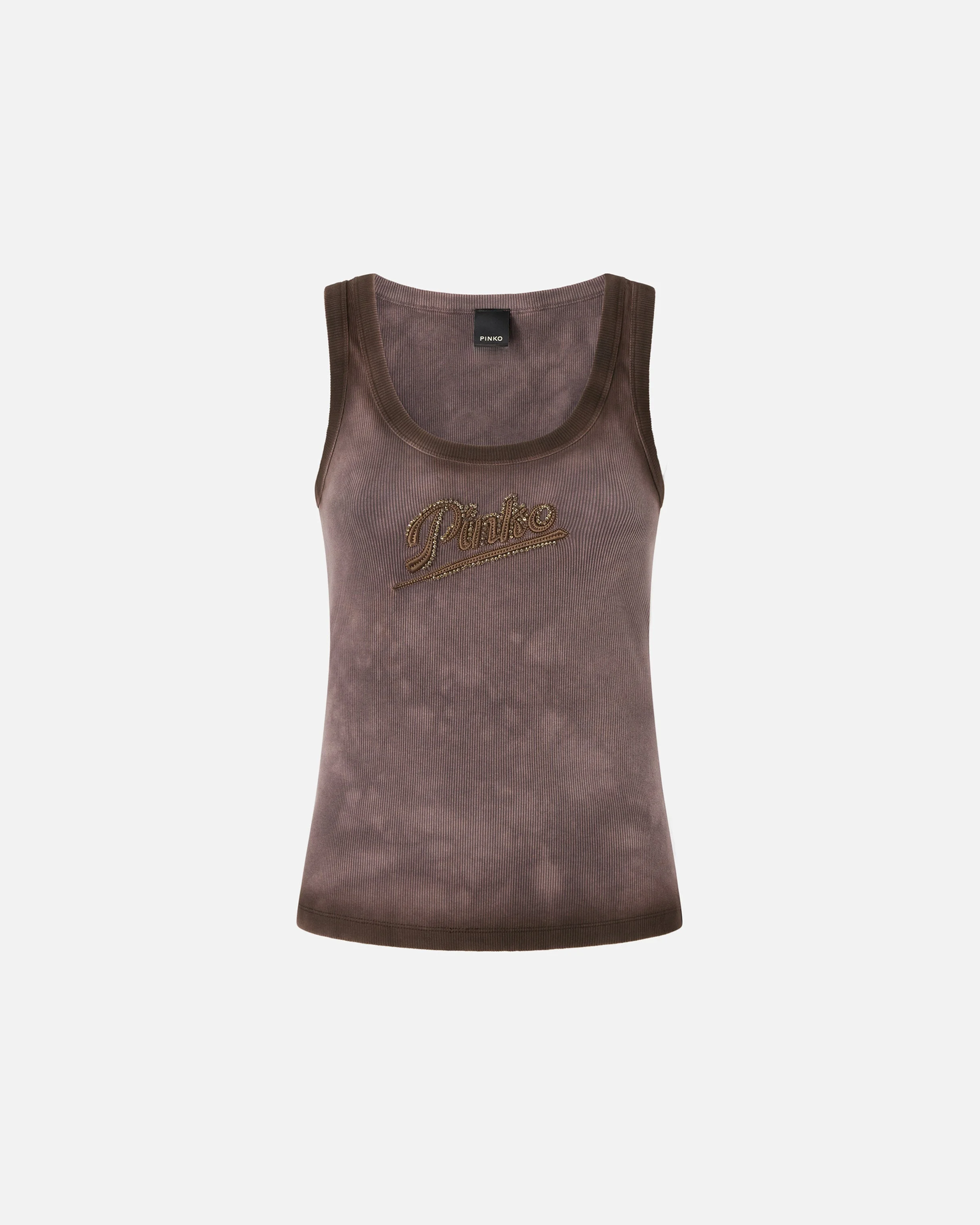 SPRAY-EFFECT VEST TOP WITH PINKO EMBROIDERY - 1