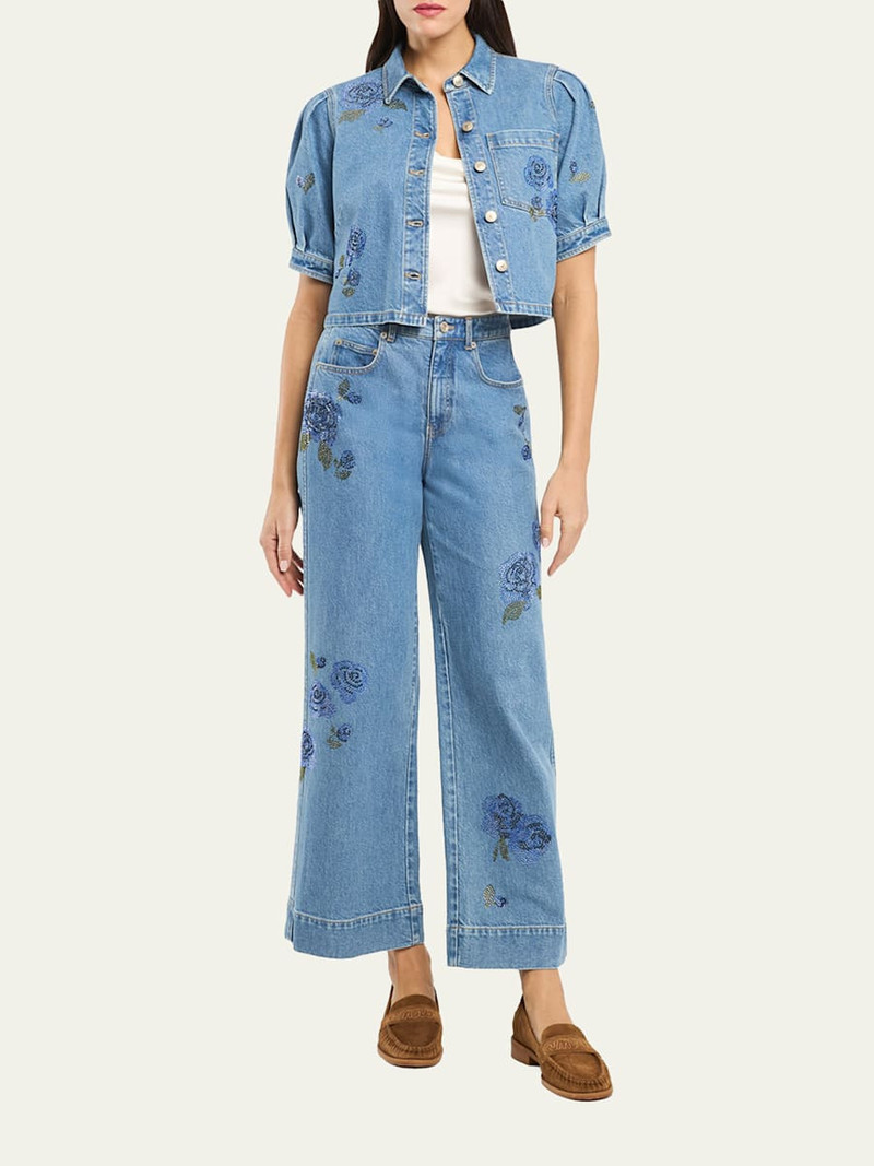 Cinq à Sept Betsy Wide-Leg Heatset Roses Jeans outlook