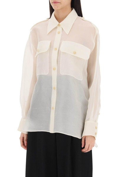 KHAITE Missa oversized organza shirt outlook