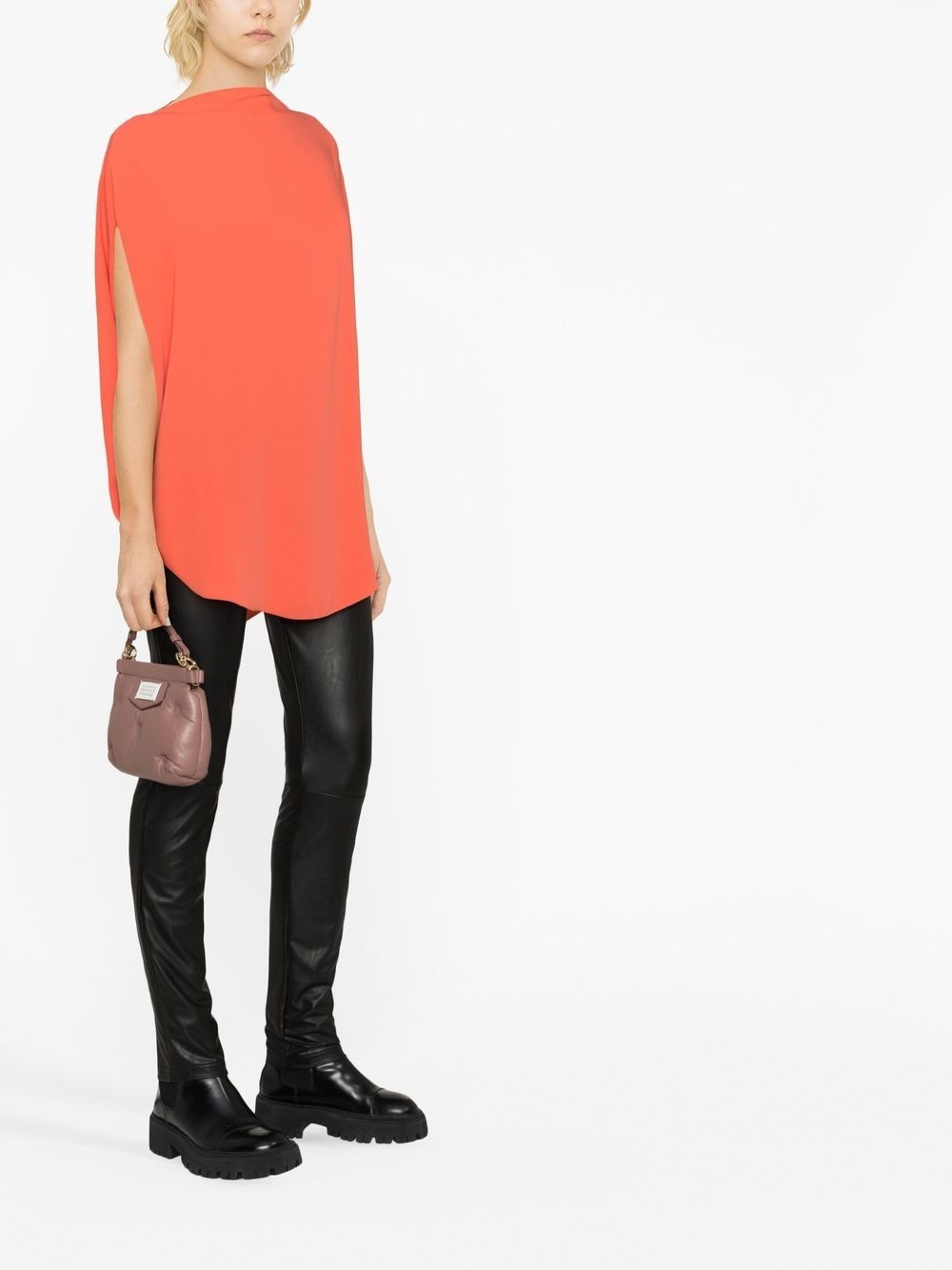 mock-neck flared blouse - 3