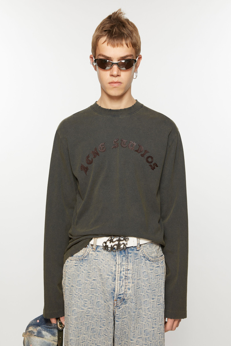 Acne Studios Logo long sleeve t-shirt - Faded black outlook
