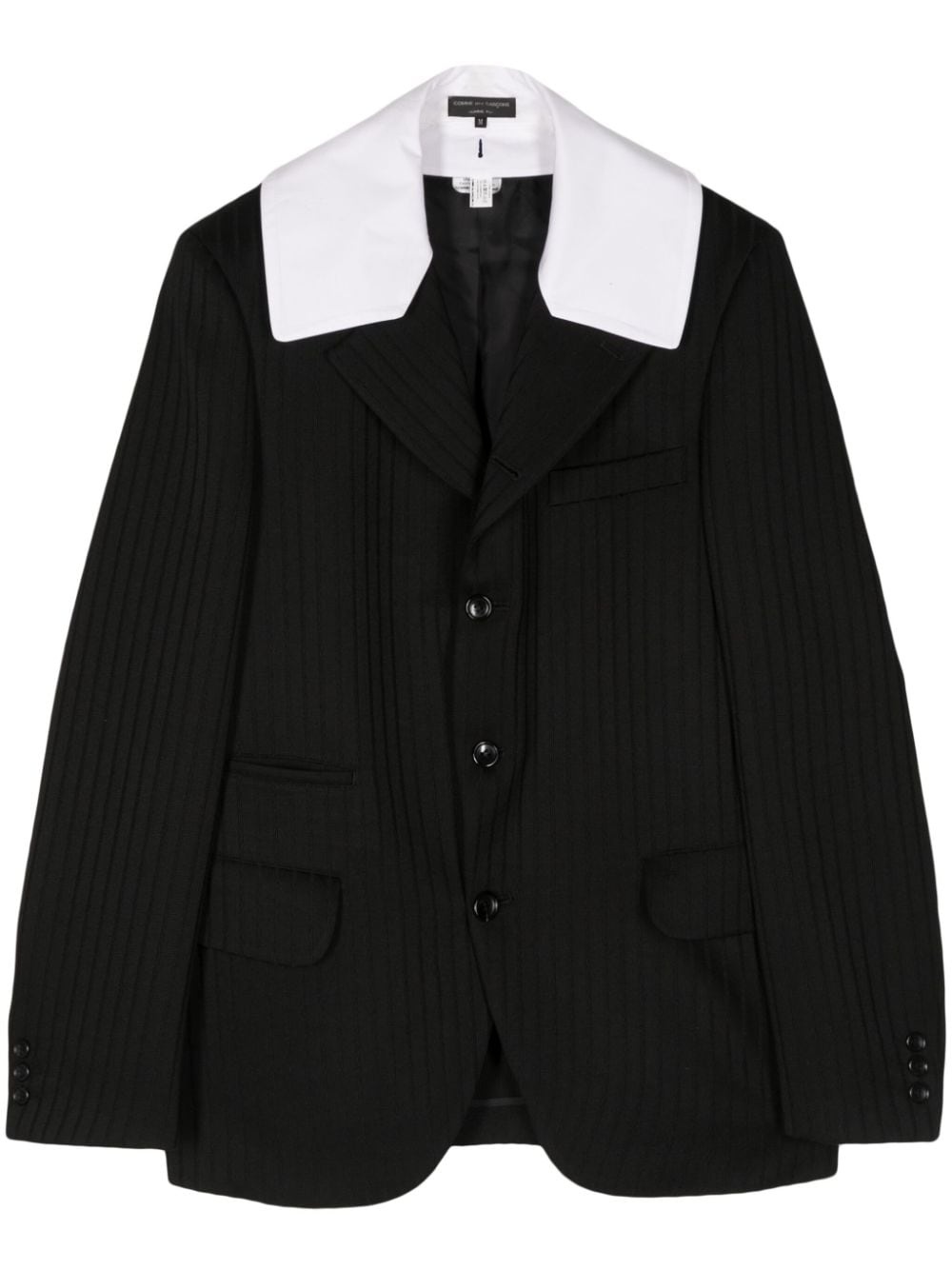 pleated single-breasted blazer - 1