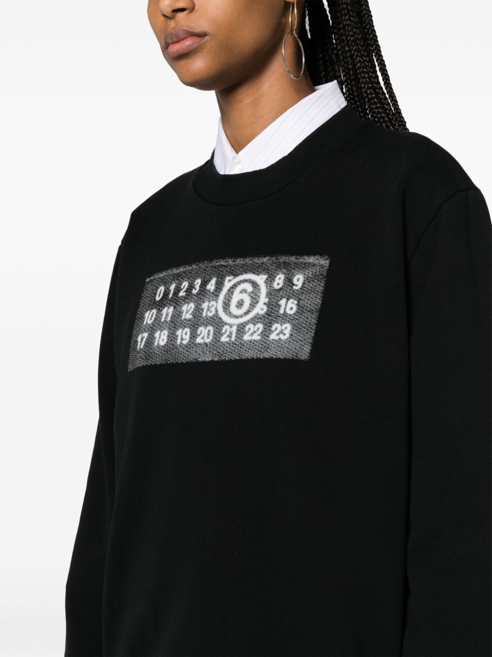 numbers-motif cotton sweatshirt - 5
