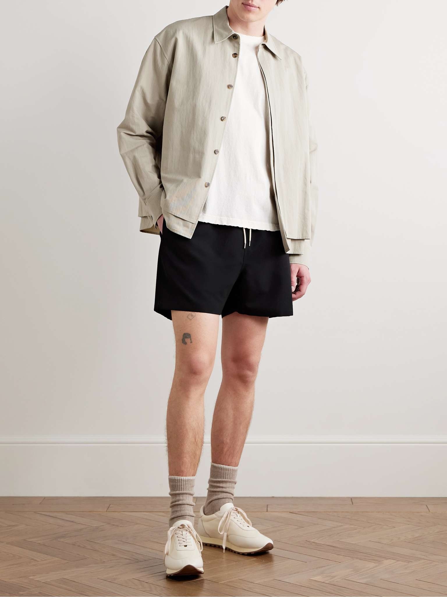Straight-Leg Wool-Faille Drawstring Shorts - 2