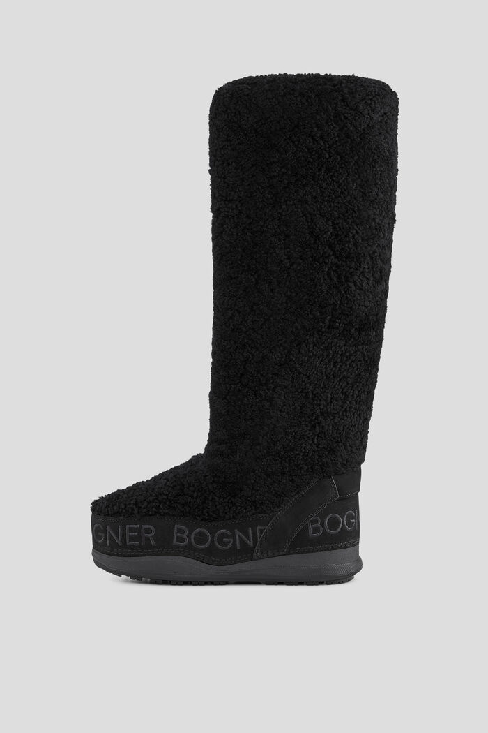 Lake Louise Teddy fur boots in Black - 1