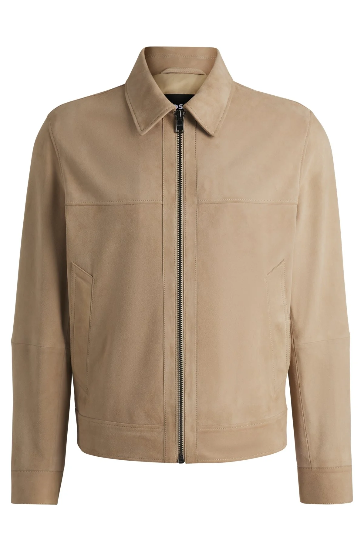 REGULAR-FIT JACKET IN SOFT SUEDE WITH ZIP FRONT - 1