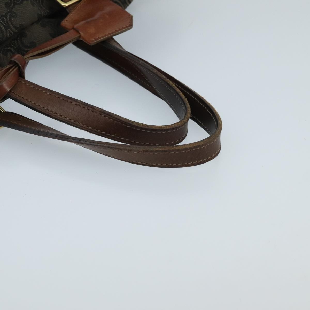 CELINE Paris Macadam Canvas Tote Bag Brown Navy Gold - 7