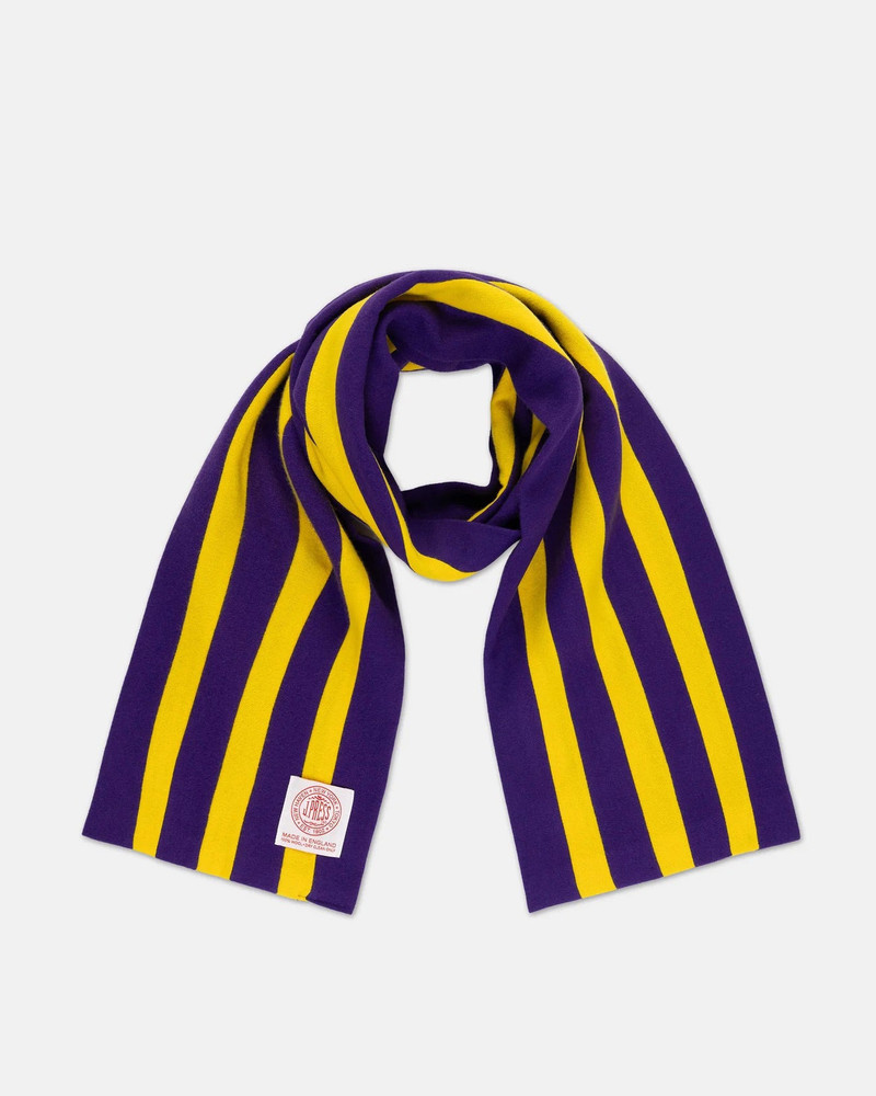J. PRESS MADE-IN-ENGLAND PURPLE & YELLOW WOOL SCHOOLBOY MUFFLER outlook