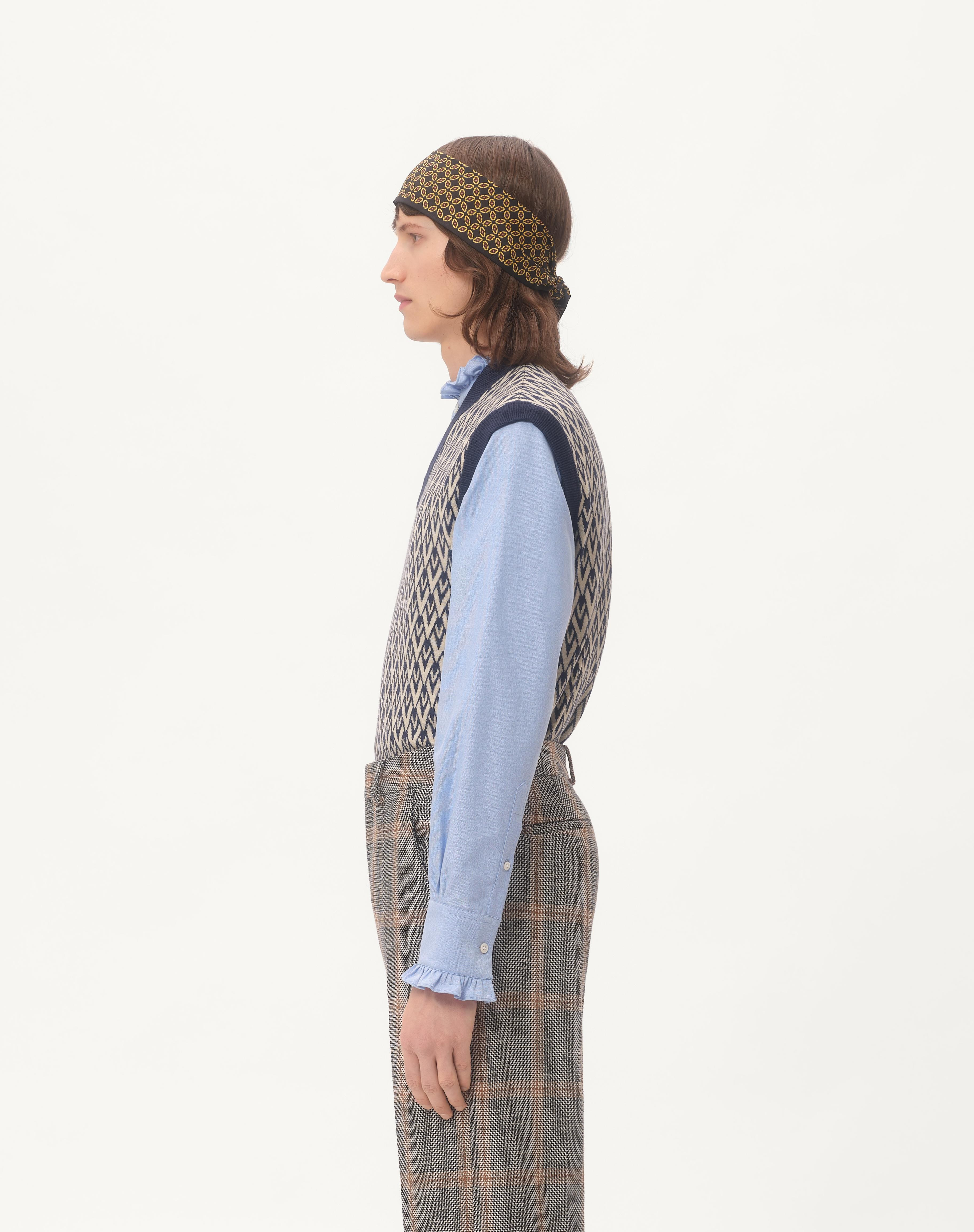 WOOL VEST WITH TOUTE LA V JACQUARD PATTERN - 7