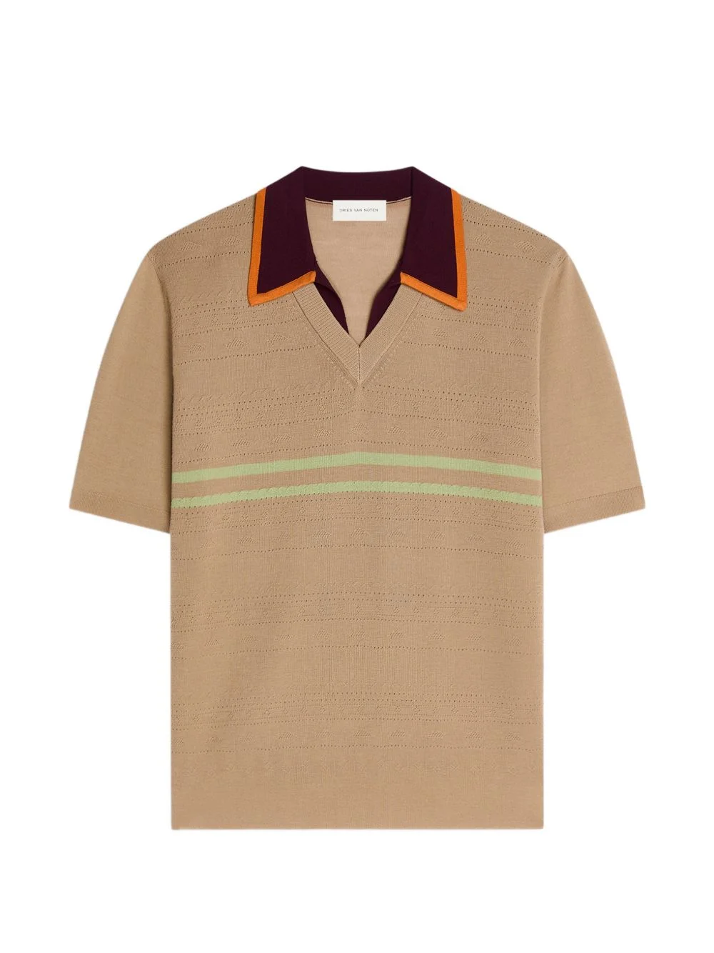 striped merino wool polo shirt - 1