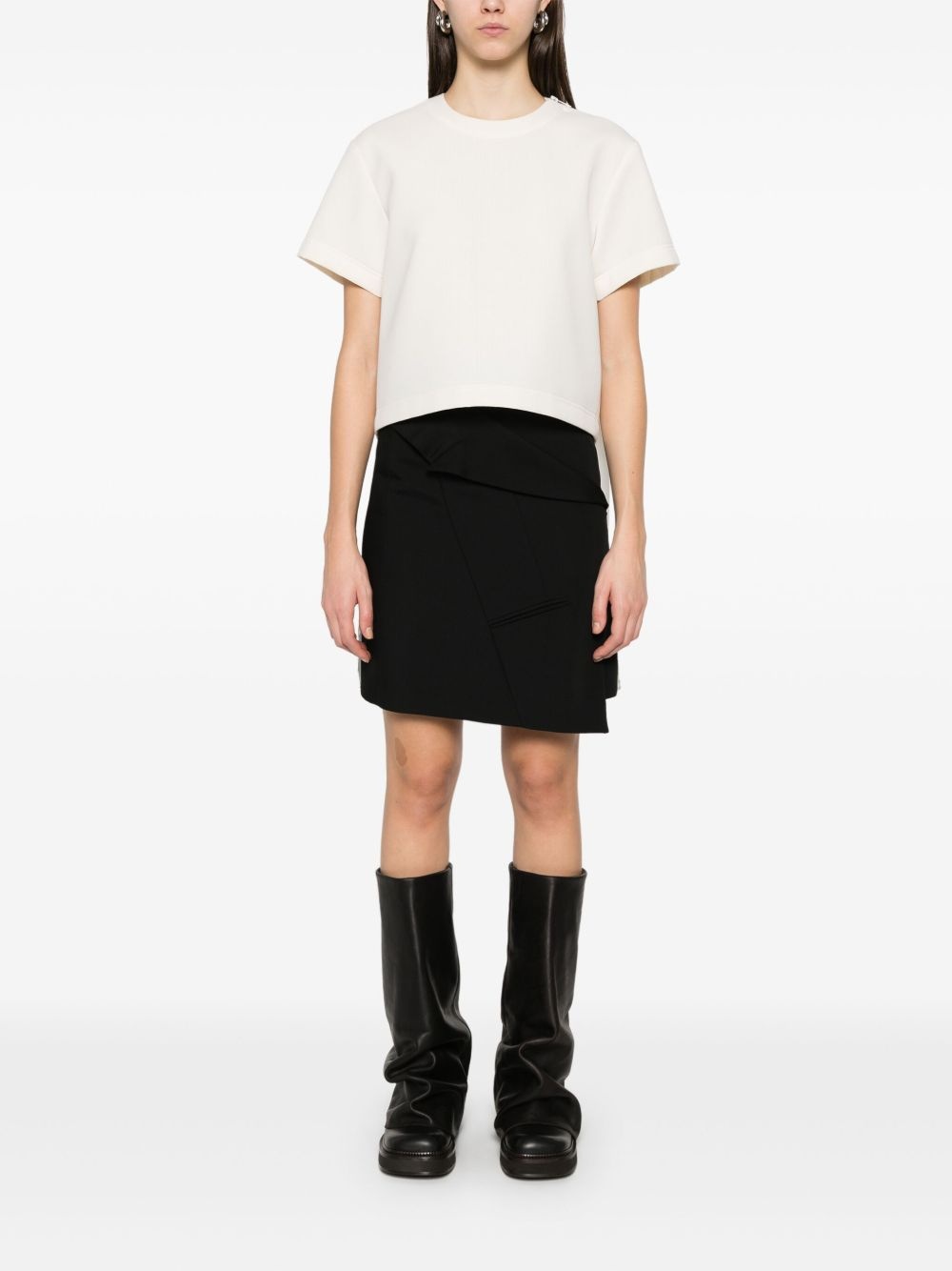 contrast-panel T-shirt - 3