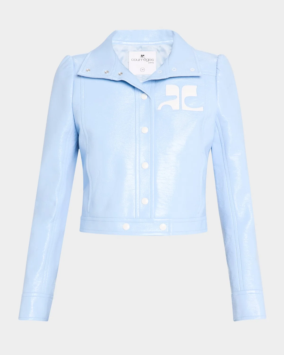 Textured Vinyl Crop Jacket - 1