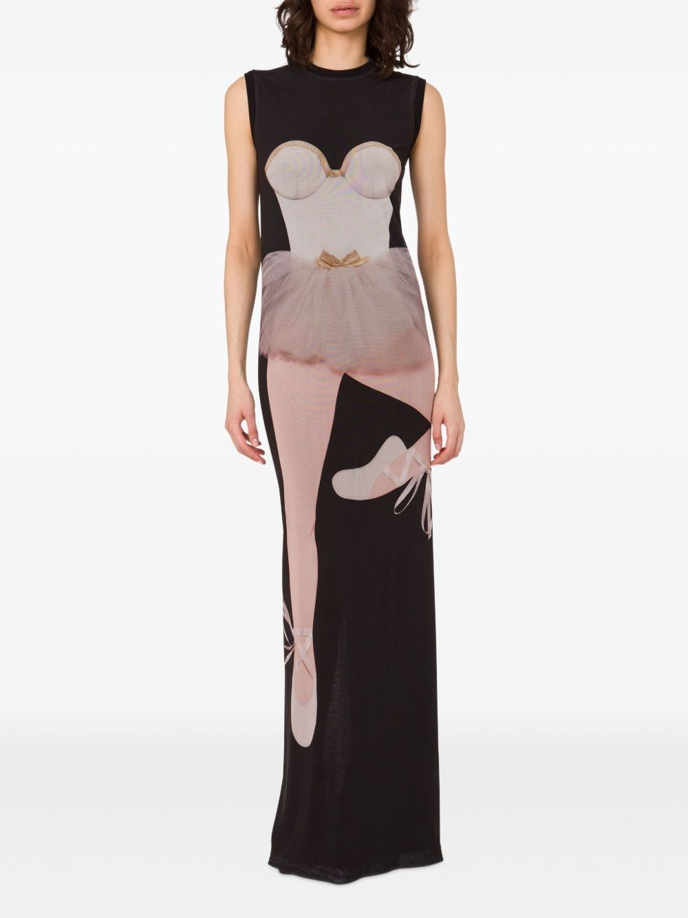 ballet-print maxi dress - 2