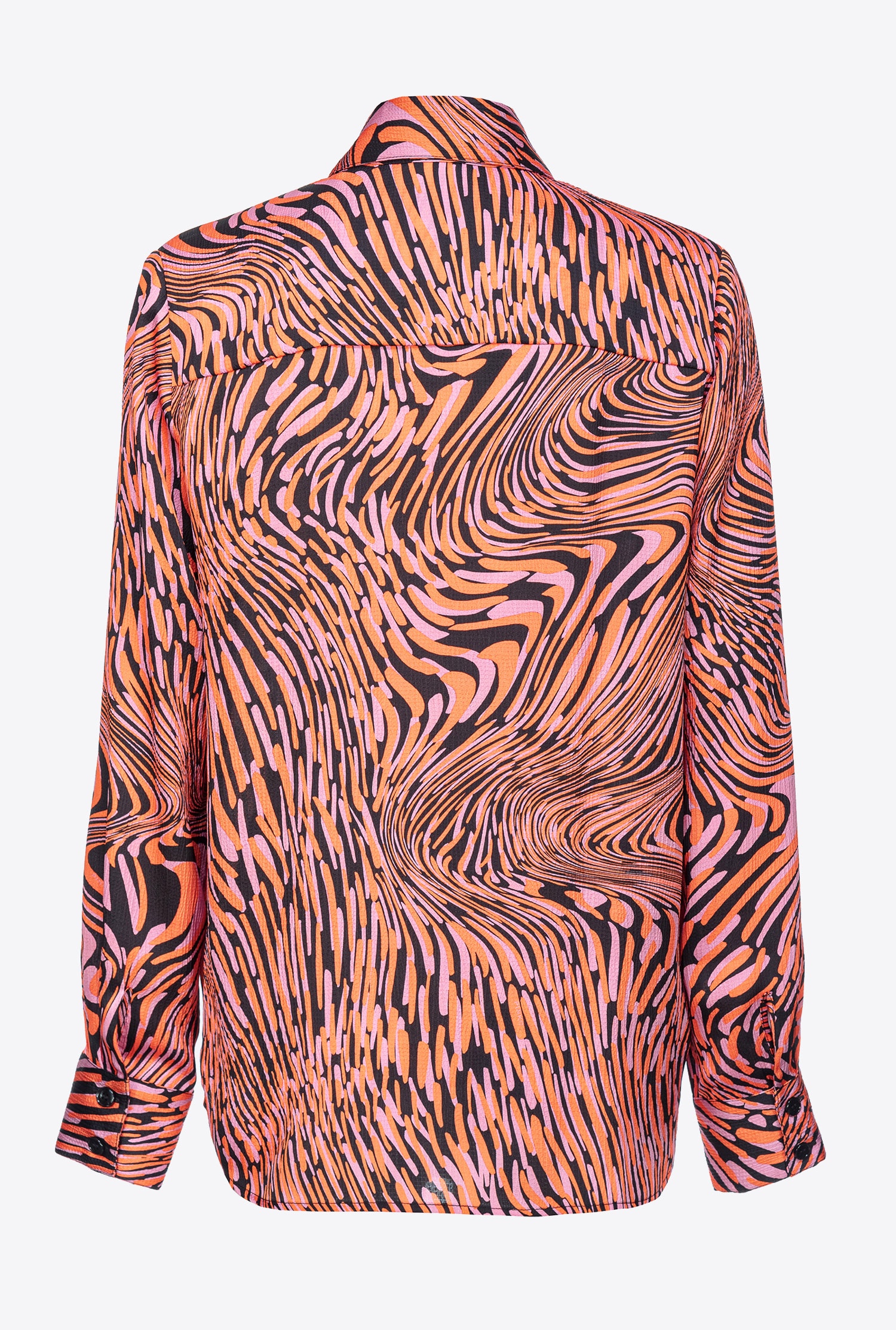 SATIN SHIRT WITH DISTORTED PRINT - 5