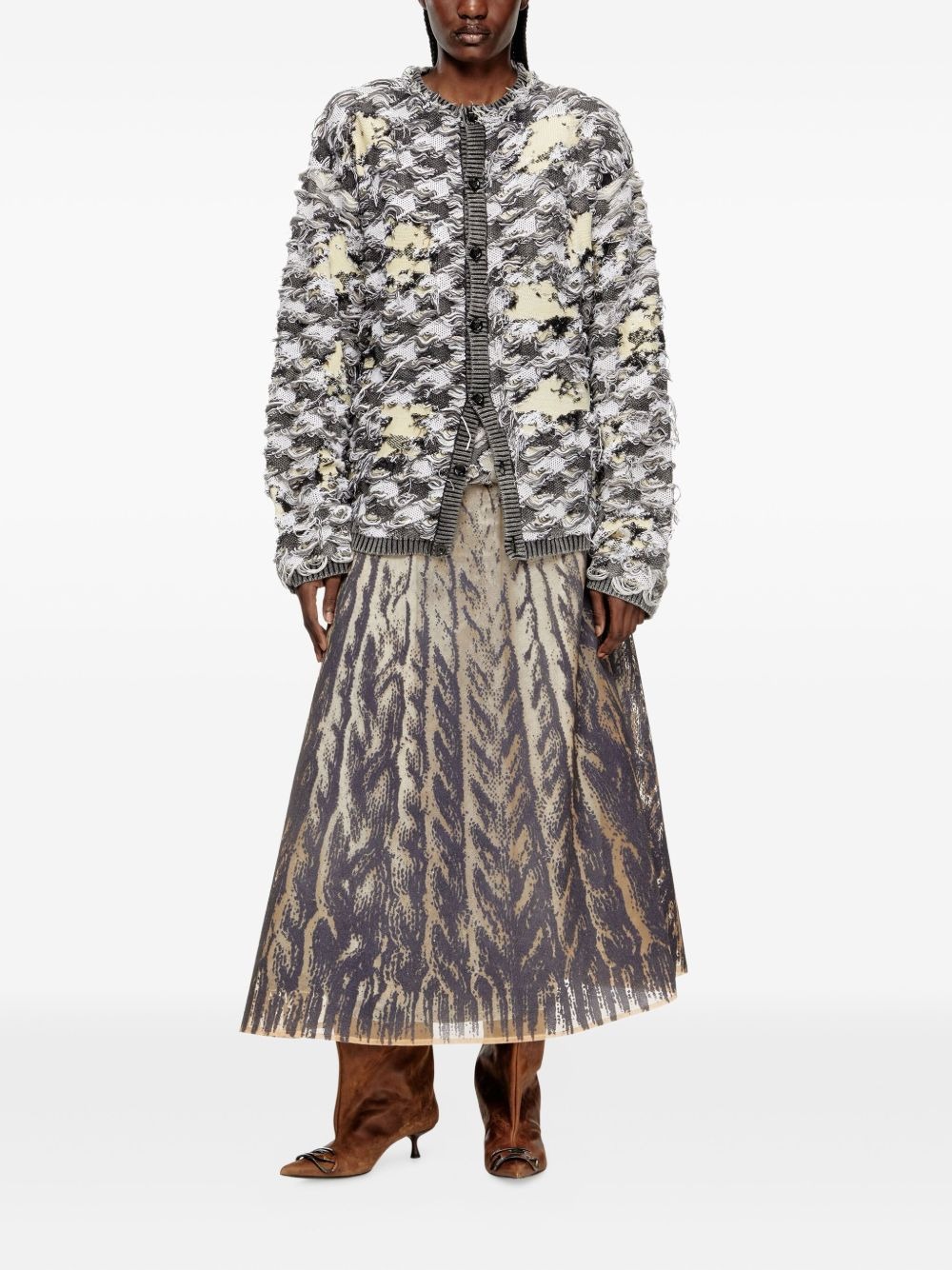 printed tulle midi skirt - 2