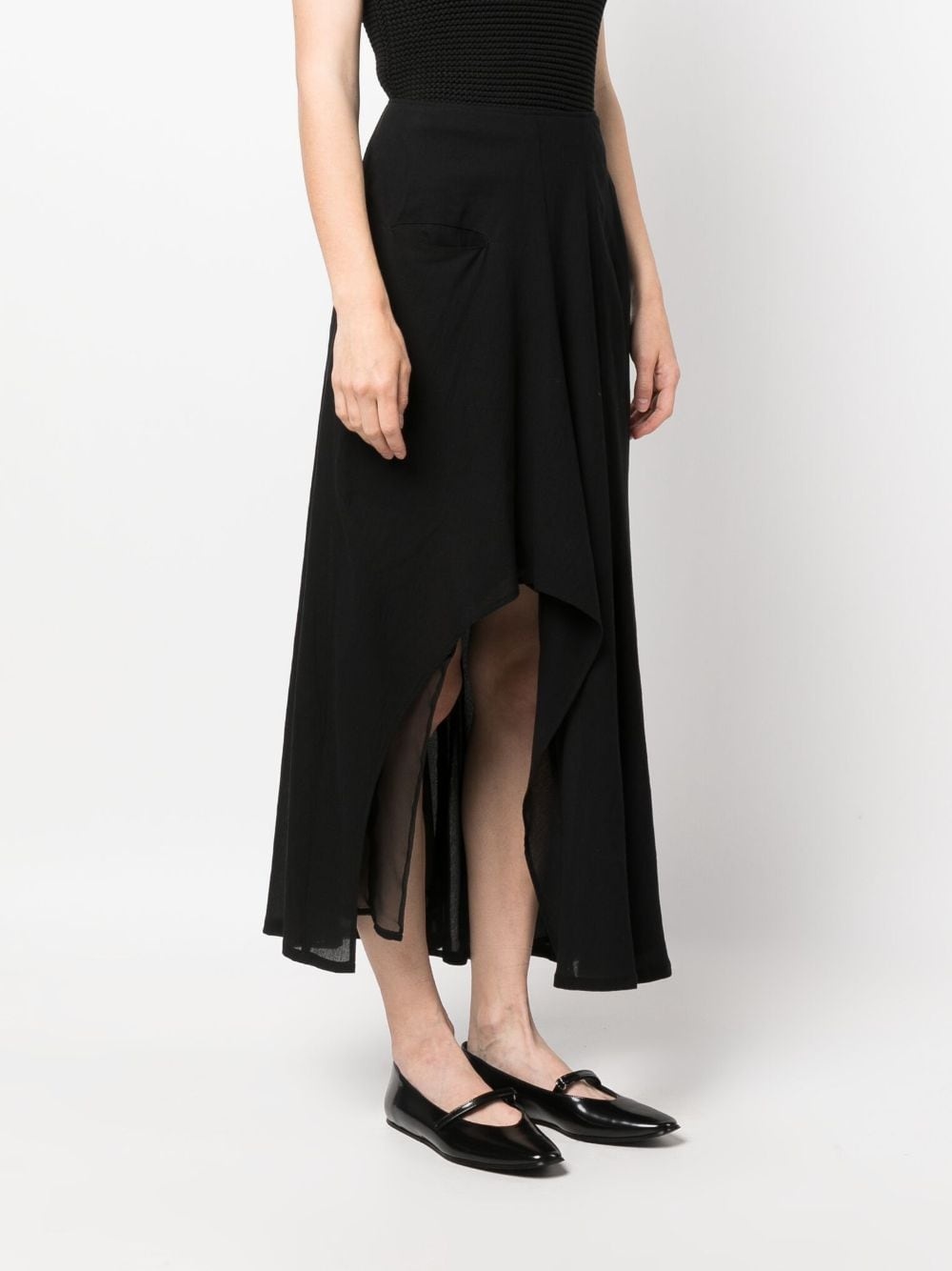 asymmetric midi skirt - 3