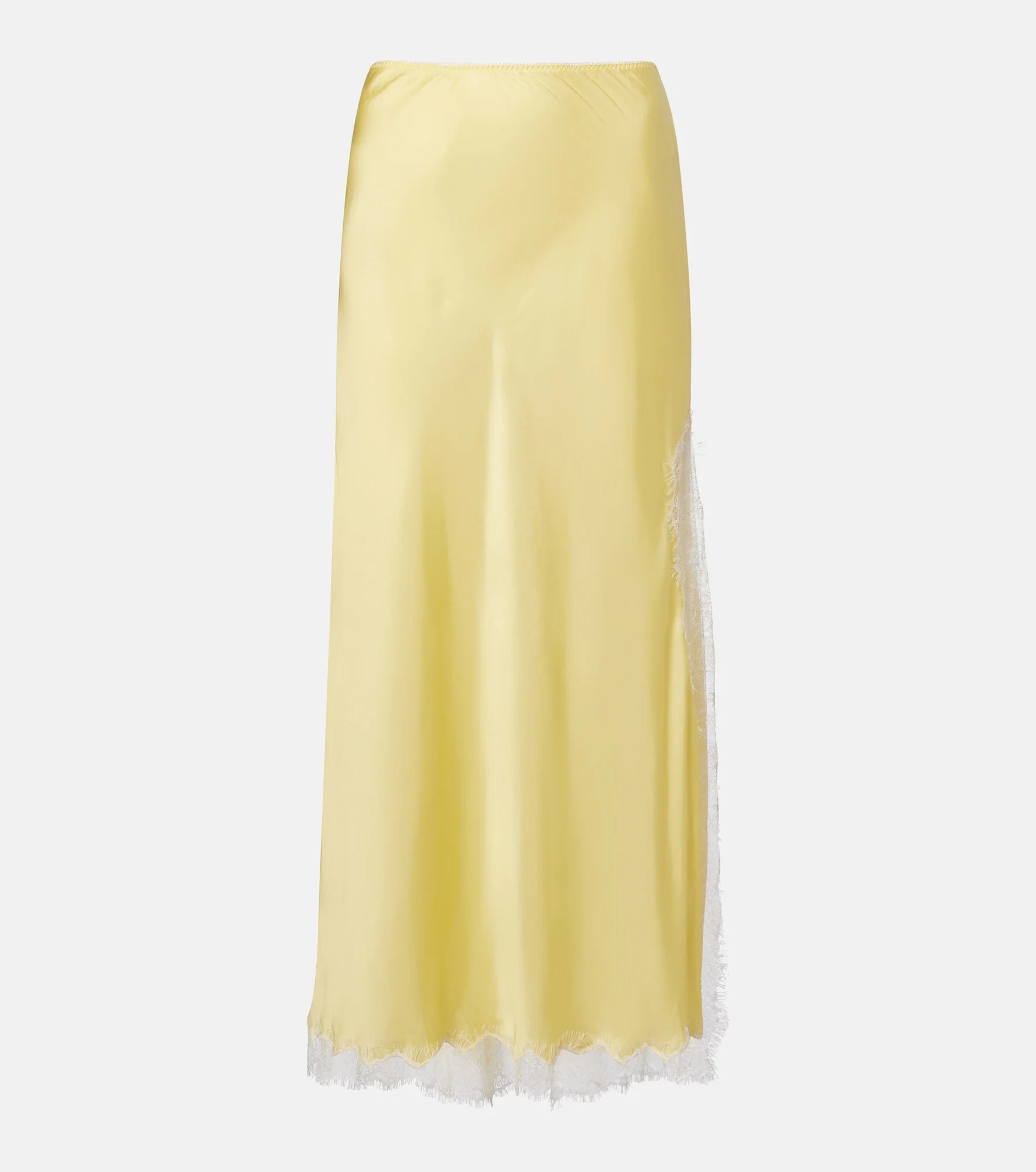Lila lace-trimmed satin slip skirt - 1