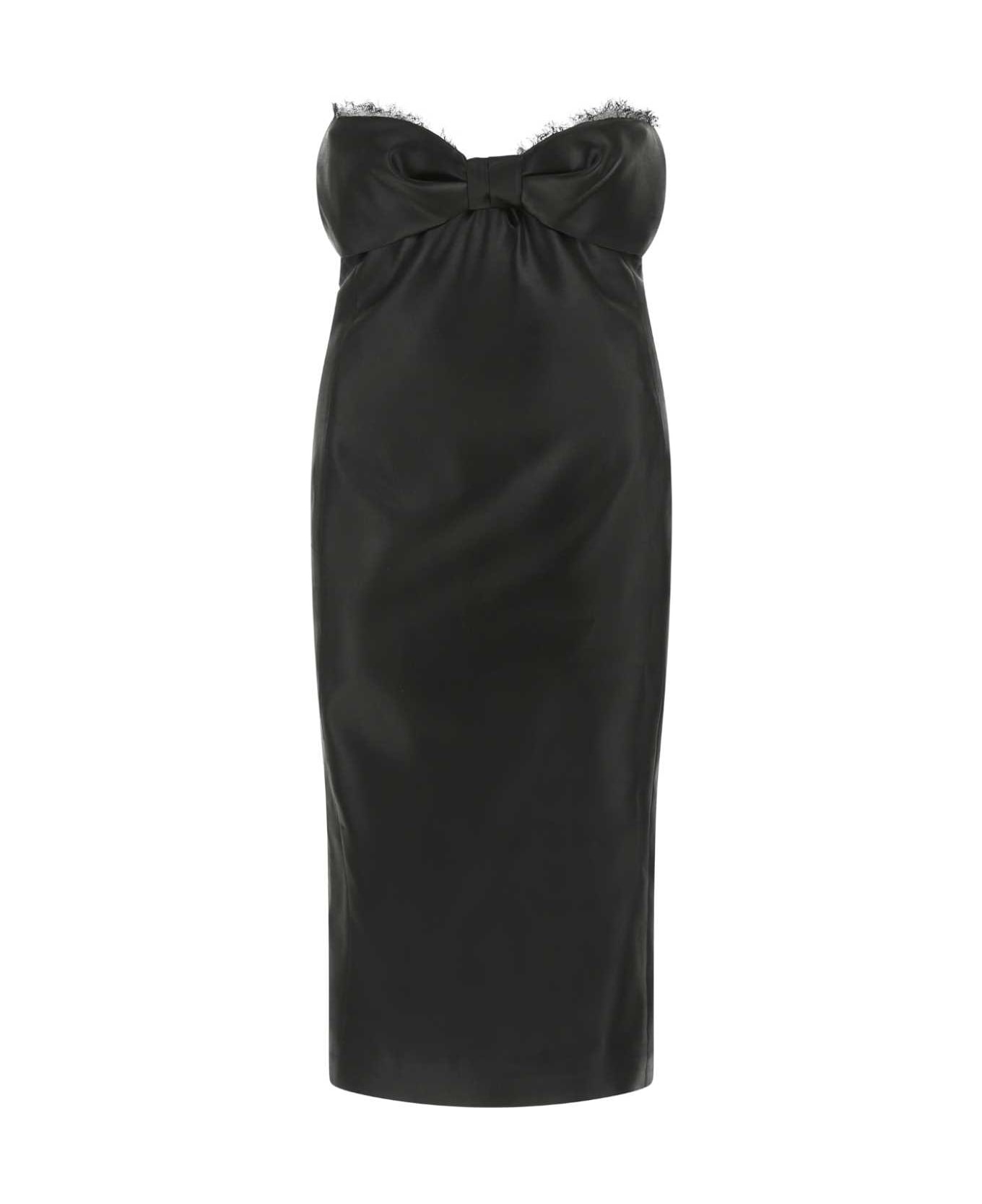 Black Satin Dress - 1