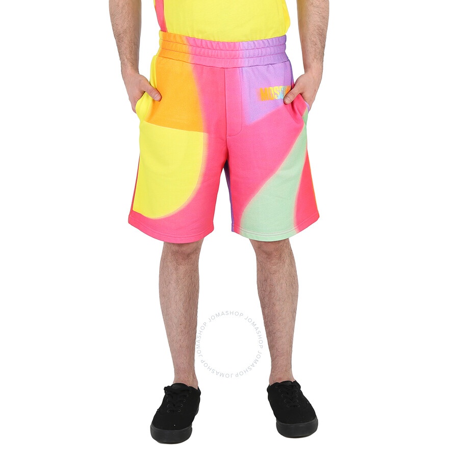 Moschino Multi Rainbow Print Cotton Sweat Shorts - 3
