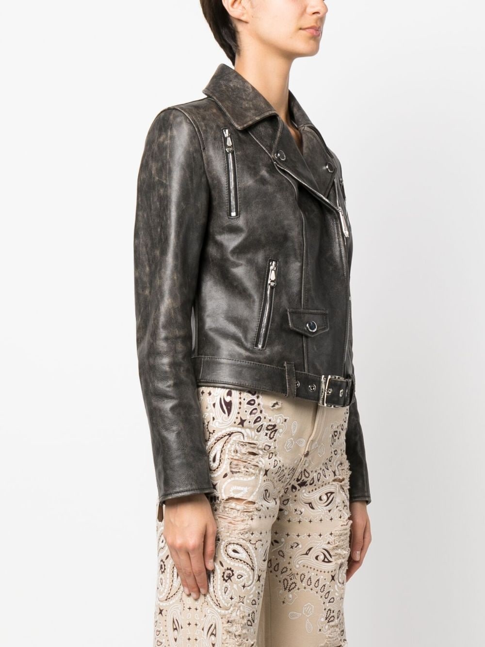 leather biker jacket - 3