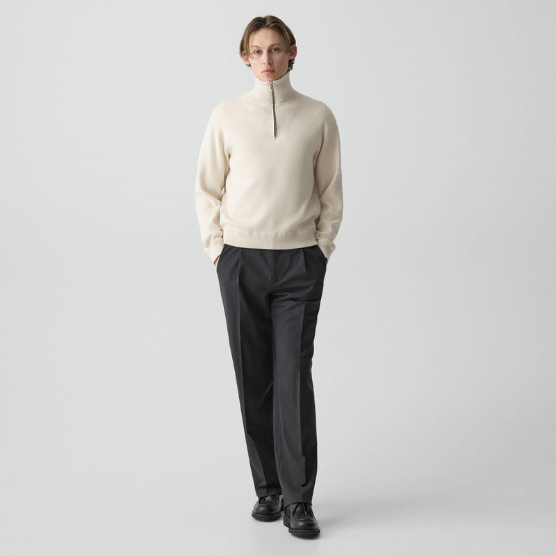 Theory Relaxed Quarter-Zip Sweatshirt in Wool Bilen outlook