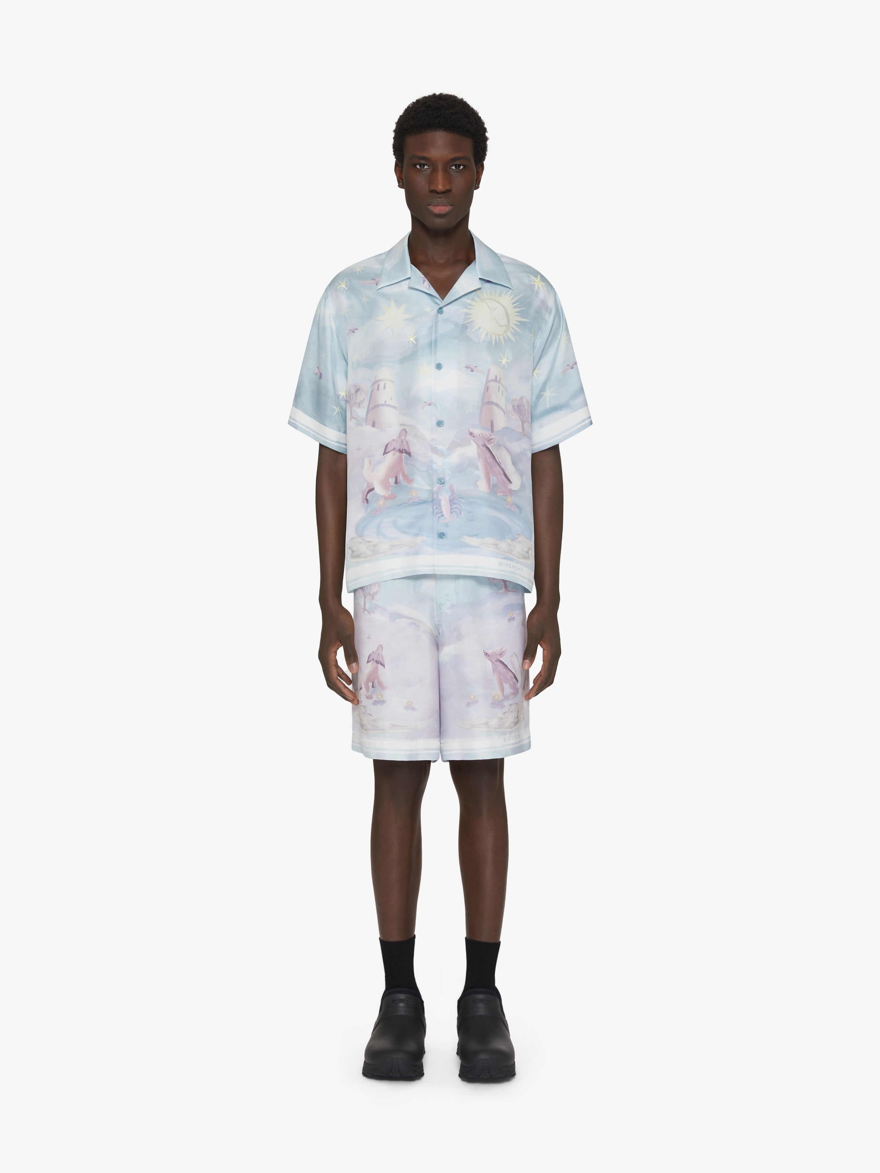BOXY FIT PRINTED SHIRT IN SILK - 2