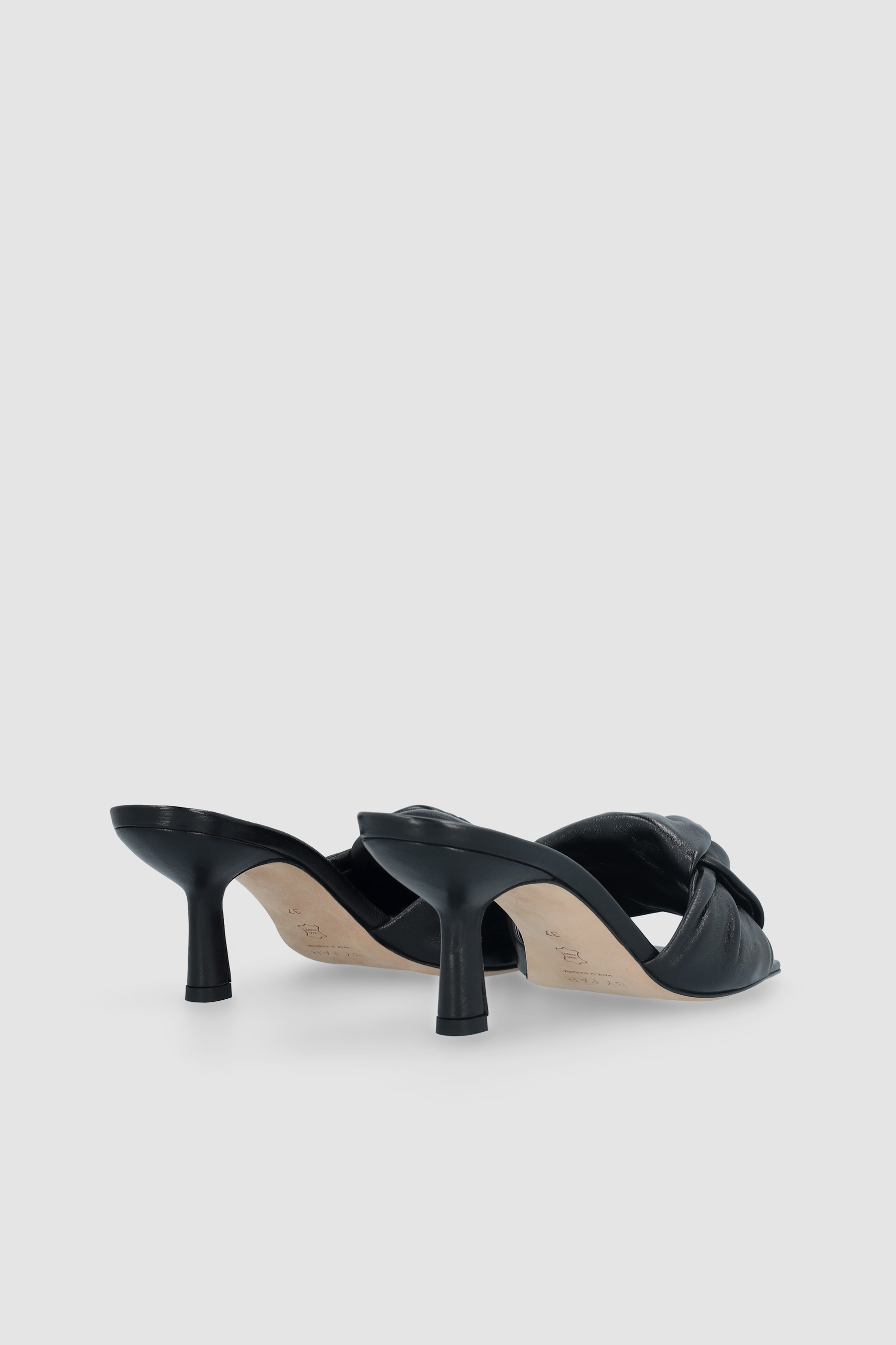 Lana Black Gloss Leather Mule - 4