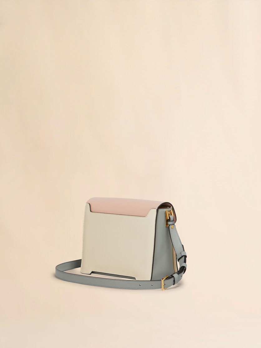 LIGHT PINK, WHITE E GREY LEATHER TRUNKAROO MEDIUM SHOULDER BAG - 2