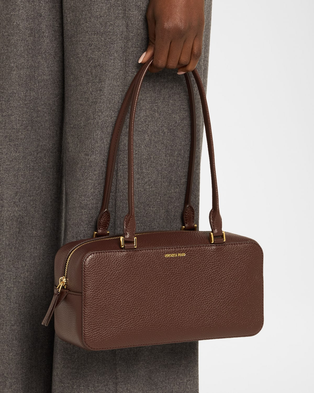 Boxy Grain Leather Shoulder Bag - 2