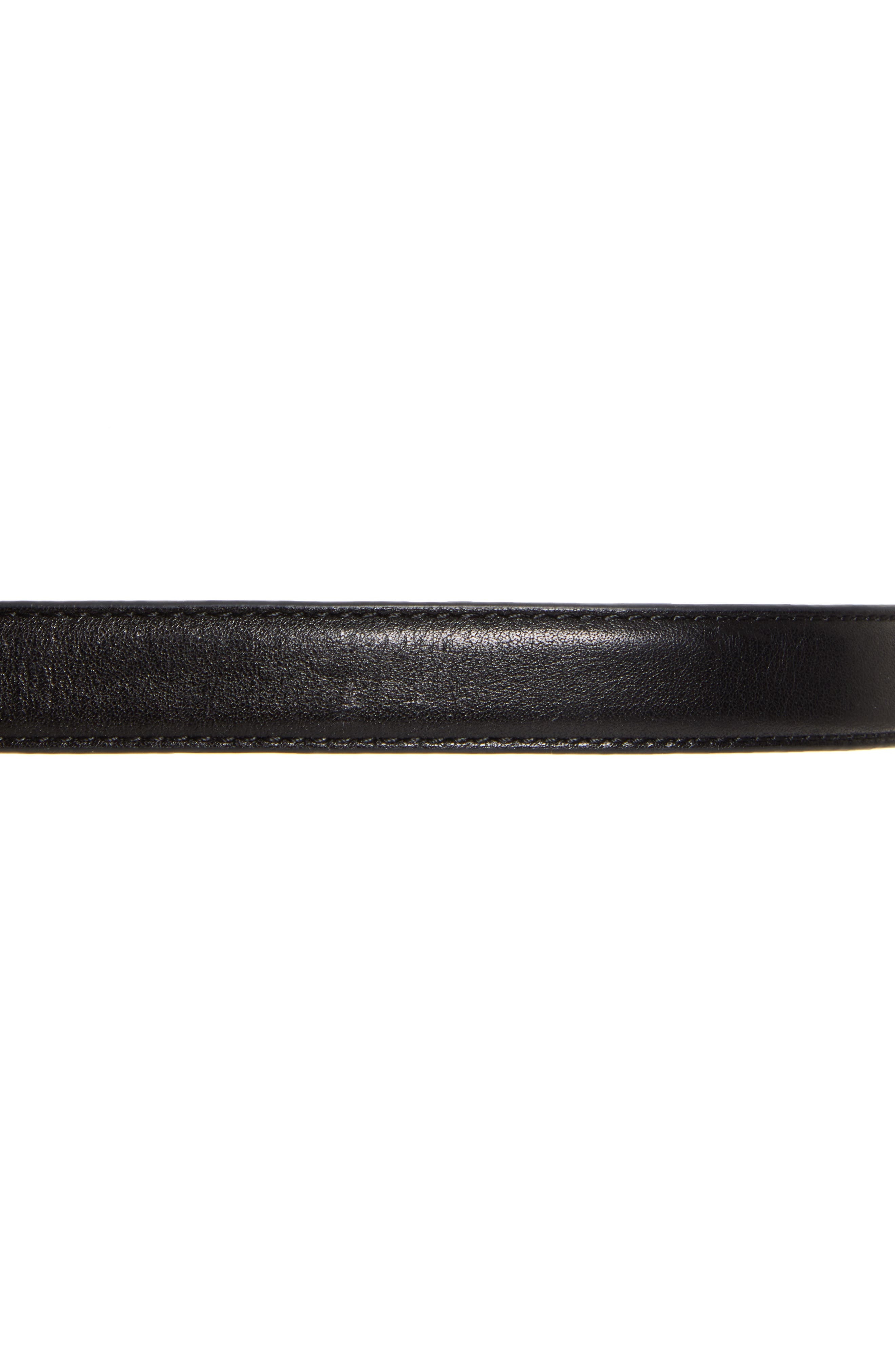 Nili Lotan Jane Leather Belt in Black W/Shiny Brass Buckle at Nordstrom - 3