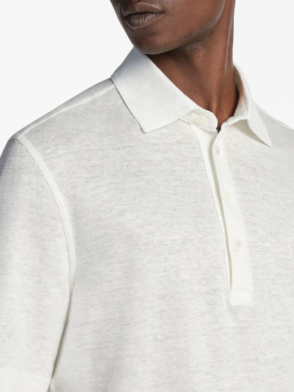 short-sleeve linen polo shirt - 5