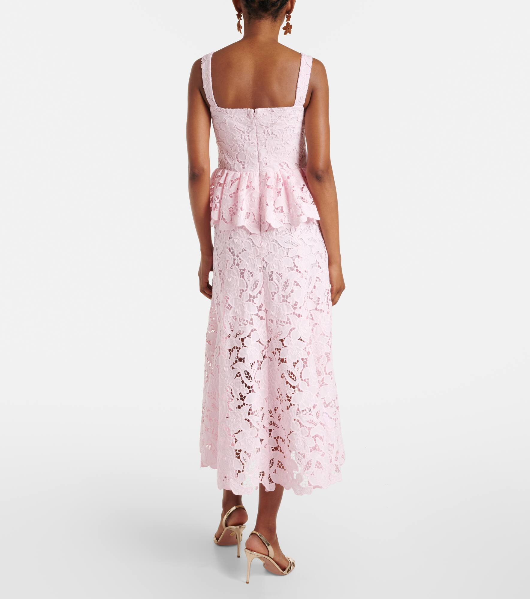 Peplum lace midi dress - 3