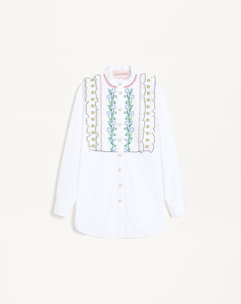 EMBROIDERED COTTON POPELINE SHIRT - 1